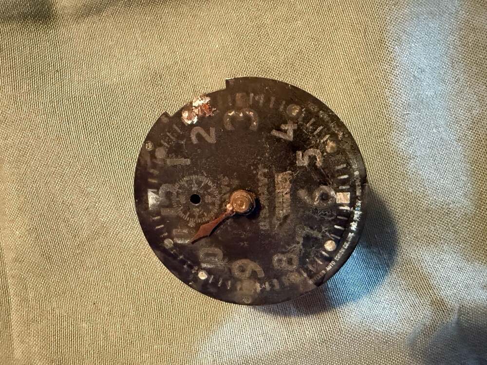 Vintage Elgin Military 8 Days Aircraft Clock Dial Marked AF US Army AN 5743-1